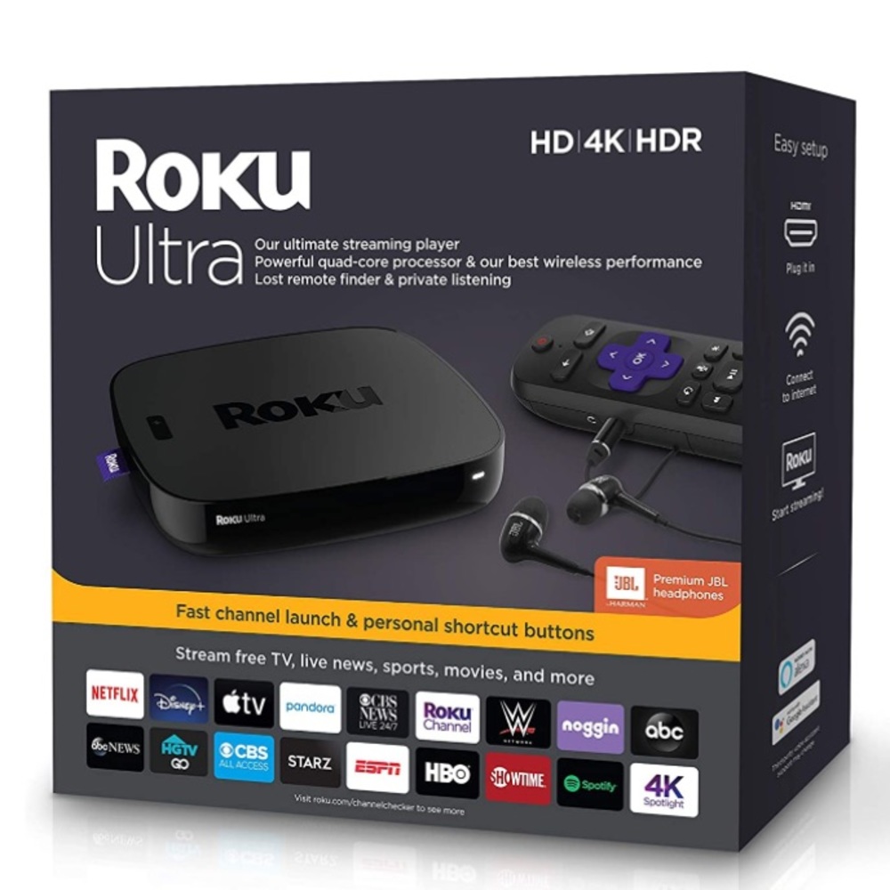 Roku Ultra | Streaming Media Player 4k/HD/HDR with Premium JBL headphones